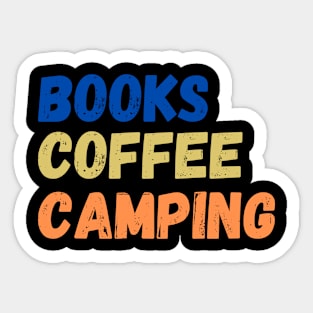 Books Coffee and Camping Sticker